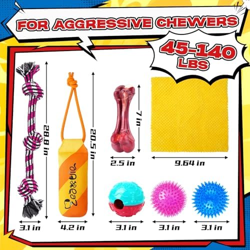 Zeaxuie 12-Pack Dog Toys for Aggressive Chewers,Dog Toys for Large Dogs - Image 7