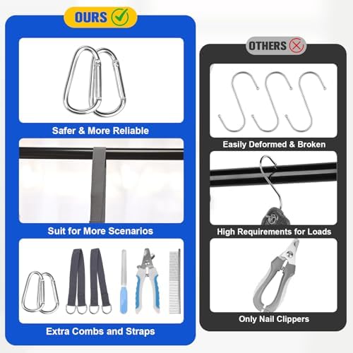 PAWCHIE Dog Grooming Hammock Harness for Dogs & Cats with Pet Nail Clipper Trimmer - Cat Hanger Sling for Trimming Clipping Nails- Dog Hammock Restraint Bag for Small Medium Large Dog, Navy Blue M - Image 5