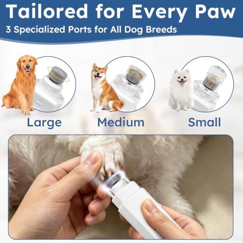 5-Speed Dog Nail Grinder with 2 LED Lights & Smart LED Screen,Quiet Electric Pet Nail Trimmer, Rechargeable Paws Grooming and Smoothing Tool for Large Medium Small Dogs,Cats and Pets - Image 3