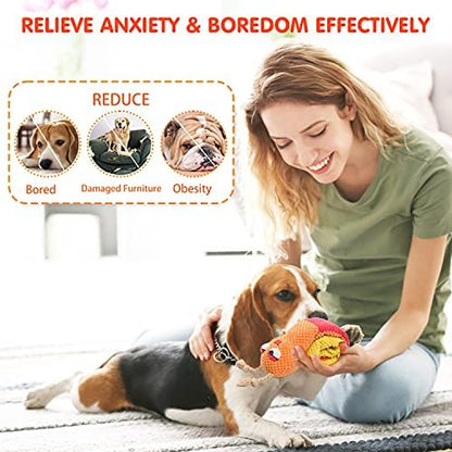 lilfrd Dog Puzzle Enrichment Toy, Squeaky Crinkle Plush Snail Pup Toys - Image 5