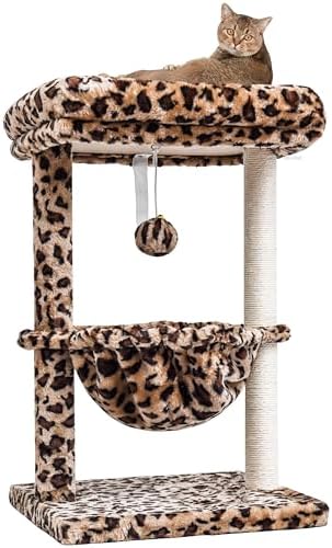 SYANDLVY Small Cat Tree for Indoor Cats, Cheetah Leopard Print Cat Tower by SYANDLVY