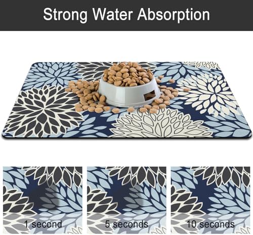 Dog Food Mat for Floors, Absorbent Pet Cat Food Bowl Mat, 17x27 in - Image 6