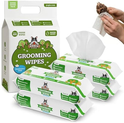 Pogi’s Dog Wipes – Hypoallergenic Pet Wipes for Paws, Body & Butt – Cleaning & Hydrating, Fragrance Free, 400 Count by PogisPetSupplies