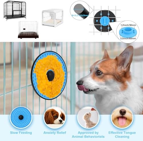 Lick Mat for Dogs Crate Lick Pad Slow Feeder for Crate Training （Blue） - Image 3