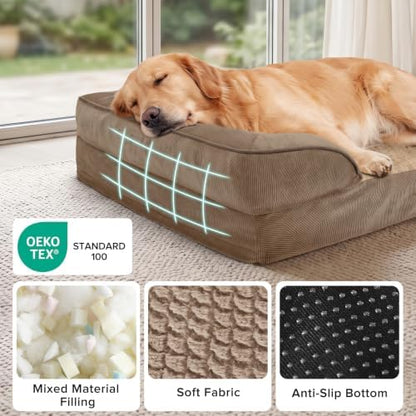 INVENHO L Plus Orthopedic Dog Bed for Large Dogs, Washable Dog Sofa with Egg-Crate Foam, Waterproof Lining and Non-Skid Bottom - Image 6