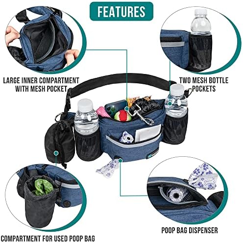 PetAmi Dog Fanny Pack, Treat Pouch for Dog Walking Training, Navy Blue - Image 3