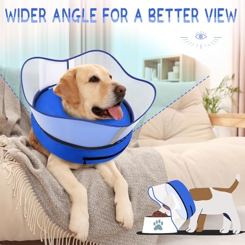 Supet Raised Inflatable Dog Cone Collar to Stop Licking, Soft Dog Cone Alternative After Surgery, Pet Neck Donut Collar for Small Medium Large Dogs - Image 4