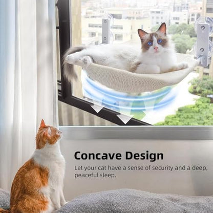 2PCS Replacement Cover for Cat Window Perch, L Size Cordless Cat Window Hammock Bed Accessories, Reversible Breathable/Warm Seat Cover for Inside (White, 23.6''L×11.8''W) - Image 6
