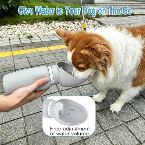 Dog Water Bottle Portable, Large Wide-Mouth Drinking Bowl (Grey) - Image 4
