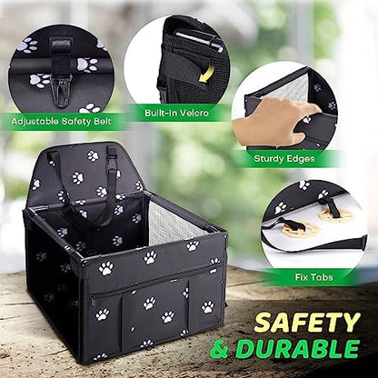 GENORTH Small Dog Car Seats for Small Dogs,Portable Puppy/Pet Car Booster Seat with Clip-On Leash and Mesh Window for Pet Up to 11 lbs - Image 4