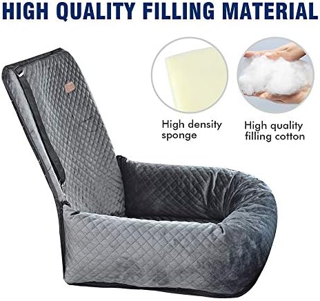Dog Car Seat Pet Booster Seat Pet Travel Safety Car Seat,The Dog seat Made of Materials is Safe and Comfortable, and can be Disassembled for Easy Cleaning (Gray) - Image 3