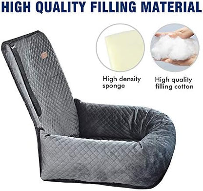 Dog Car Seat Pet Booster Seat Pet Travel Safety Car Seat,The Dog seat Made of Materials is Safe and Comfortable, and can be Disassembled for Easy Cleaning (Gray) - Image 3