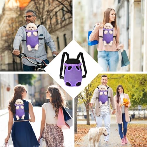 FEimaX Dog Carrier Backpack Pet Legs Out Front Cat Travel Bag, Adjustable Puppy Backpacks Carriers Hands-Free for Small Medium Dogs Cats Hiking Traveling Camping Daily Walking - Image 6