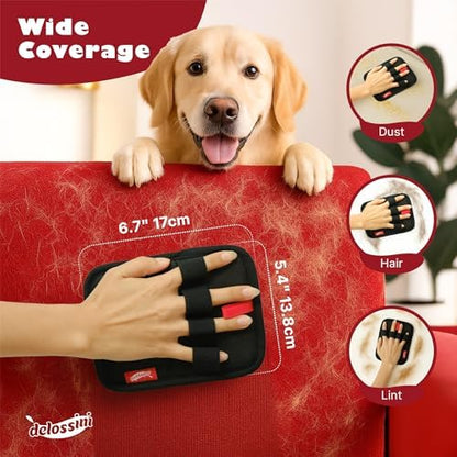 Pet Hair Removal Glove, Reusable Electrostatic Pet Hair Remover Glove for Cat & Dog, Washable 4 Finger Upgraded Version Pet Hair Mitt for Couch, Furniture, Car Seat - 2 PCS - Image 4