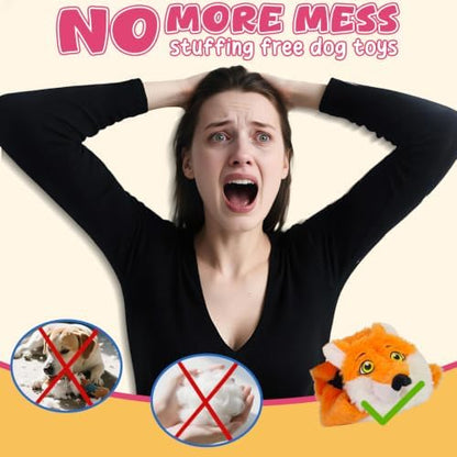 3Pack No Stuffing Dog Squeaky Toys, Plush with Crinkle for Medium Small Pet - Image 5
