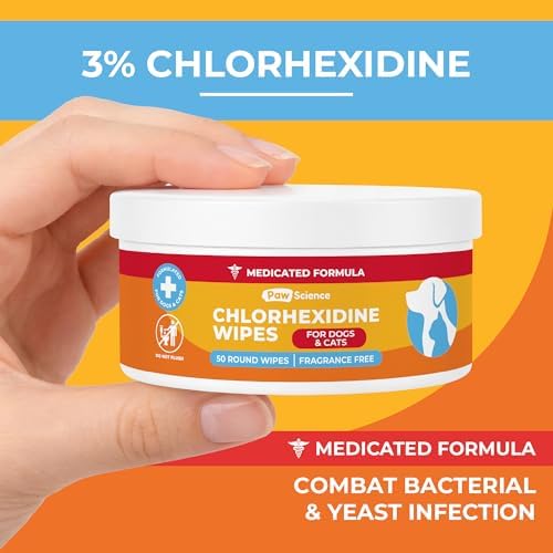 Paw Science 3% Chlorhexidine Wipes for Dogs and Cats - Cleansing Antiseptic, Antibacterial, Antifungal Wipes with Aloe for Skin Infections, Itchy Yeast Paws, Cat Acne - Image 2