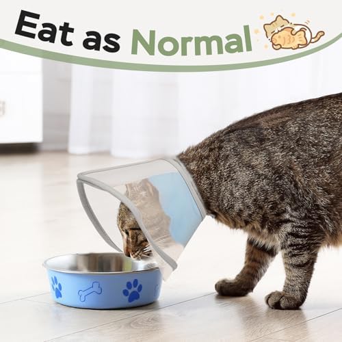 Cat Cone Collar Soft: Comfortable Waterproof Mesh Recovery Cone After Surgery to Stop Licking and Scratch, Alternative to Plastic Elizabeth Head/Neck Cone, Blue,S - Image 3