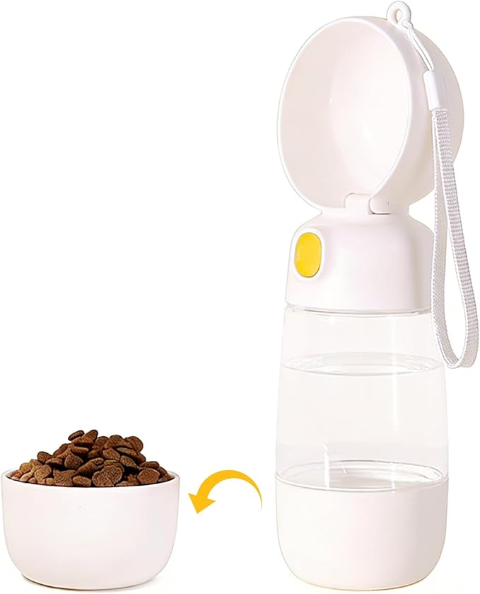 Dog Water Bottle with Food Storage Container & Water Dispenser Leak-Proof Portable Pet Puppy Essentials for Walking, Hiking, Travel