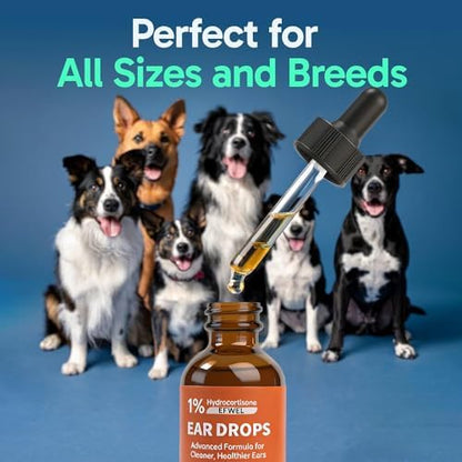 Dog Ear Cleaner Drops with 1% Hydrocortisone, Natural Infection Treatment for Dogs and Cats, Yeast Infection and Itchy Ear Relief, 2 fl oz - Image 5