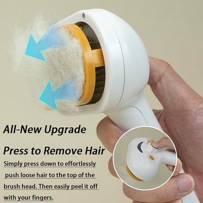Pet Grooming Steam Brush, 3-in-1 Spray-on Hair Removal Comb for Long-Haired and Short-Haired Cats and Dogs