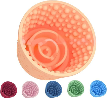 Dog Lick Bowl, Anxiety Relief Silicone Slow Feeder Treat Dispenser, Anti-chocking Pet Dish, Non-Slip Licking Bowl Interactive Entertainment Dog Puzzle Toy for Small & Medium-Light Orange