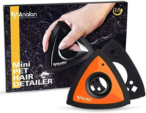 Analan Mini Pet Hair Remover for Car Detailing(Suit with 2 Blades,Orange) by ANALAN