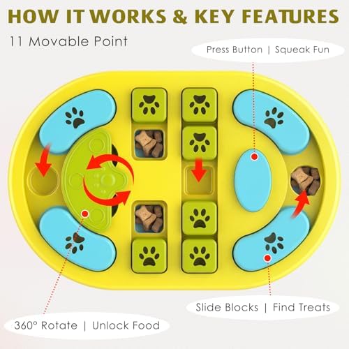 Dog Puzzle Toy, Interactive Treat Dispensing Toys, Yellow - Image 5