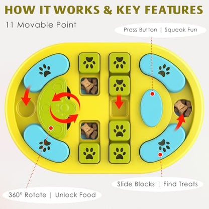 Dog Puzzle Toy, Interactive Treat Dispensing Toys, Yellow - Image 5