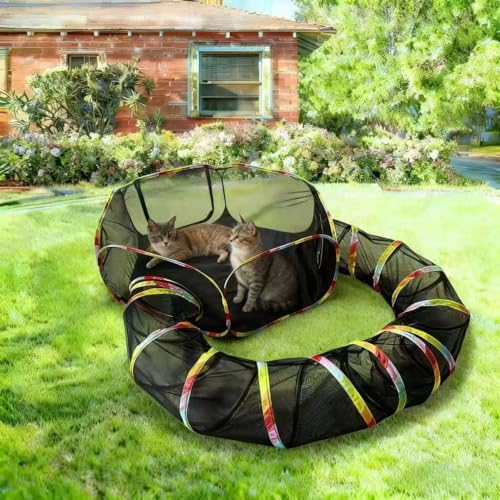 CLKHOWL Outdoor Cat Enclosure, Portable Cat Tents for Outside, Cage Free Outside Cat Playpen Pet Enclosure, Cat Tunnel Outdoor Playground for Indoor Cats & Small Animals by Unknown