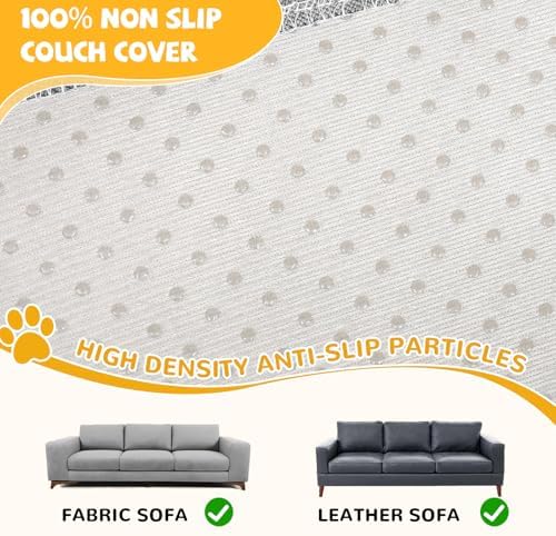Waterproof Non-Slip Couch Cover for Pets & Dogs, Gray 79" x 134" - Image 5
