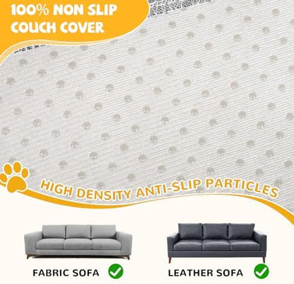 Waterproof Non-Slip Couch Cover for Pets & Dogs, Gray 79" x 134" - Image 5