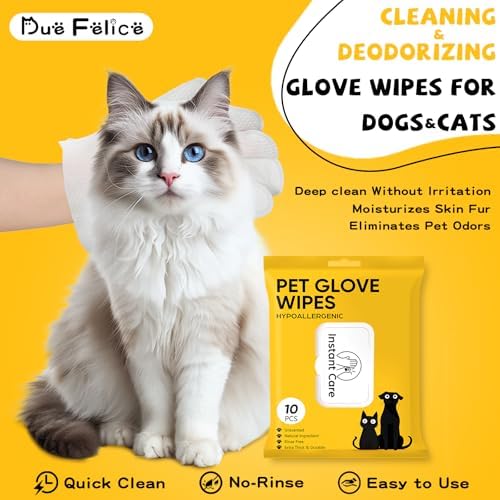 Pet Glove Wipes for Dogs & Cats, Hypoallergenic Large Size 9 x 9.8 inch - Image 2