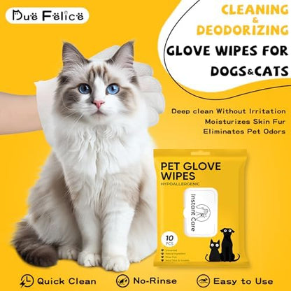 Pet Glove Wipes for Dogs & Cats, Hypoallergenic Large Size 9 x 9.8 inch - Image 2