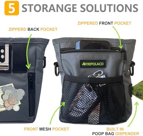 Magnetic Dog Training Treat Pouch, Built-In Poop Bag Dispenser - Image 4