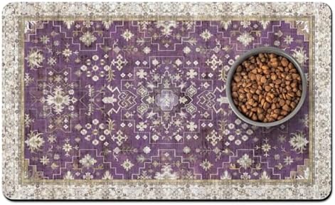 Pet Food Mats for Floor, Absorbent Dog Mat for Food and Water Dispenser Mat, Dog Food Mat Quick Dry Cat Food Mat Pet Supplies by Unknown