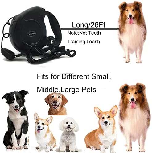 Heavy Duty Retractable Dog Leash 26ft,Pet Long Walking Leashes Leads for Small Medium Large Dogs Doggie Up to 110lbs (Black) - Image 7