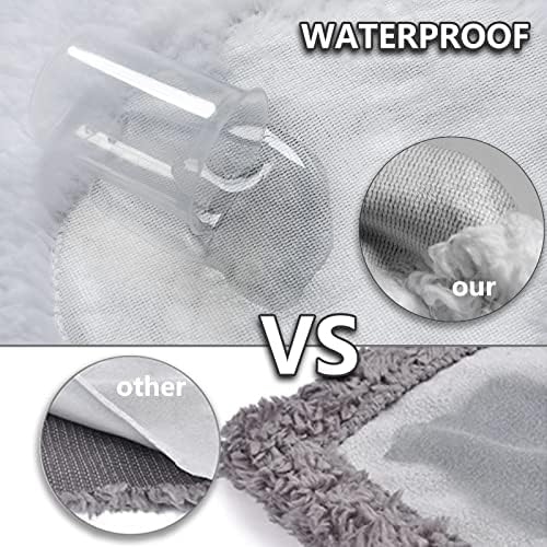 Waterproof Dog Blanket, Pattern Printing Super Soft Warm Fluffy Facecloth Sofa Car Bed Protector, Urine Proof Washable Outdoor Pet Blanket for Puppy Large Dogs & Cats(paw & Bone80*60) - Image 5