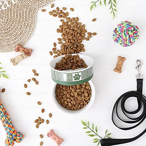 Bone Dry Paw & Patch Ceramic Pet Collection, Medium Set, 6x2, Hunter Green, 2 Piece (5742) - Image 2
