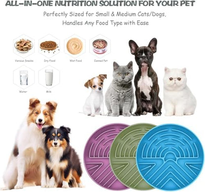 Slow Feeder Dog Bowl for Large & Small Pets, Anti Choking Puzzle Dog Food Bowl with Non-Slip Base, Interactive Pet Slow Eating, Silicone Cat Feeder for Puppies & Cats - Image 2