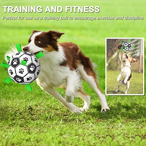 Amasiver Dog Soccer Ball Toys, 8'' World Cup Dog Soccer Ball with Straps, Dogs Birthday Gifts, Water Toy, Herding Ball, Durable Balls for Large Medium Pet, Outdoor Dog Toy (8 Inch-Large) - Image 3