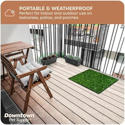 Downtown Pet Supply Dog Grass Pad with Tray, 20 x 25 - Outdoor and Indoor Potty System for Dogs with Replaceable Synthetic Grass Pee Turf - Portable and Waterproof Turf Dog Potty - Image 6