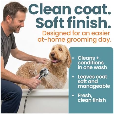 Dog Shampoo & Conditioner for All Breeds – Goldendoodles, Poodles & Doodles – 4-in-1 Reset for Bath Days – Deep Clean, Condition, Detangle & Moisturize Curly Coats – 16 oz - Image 6