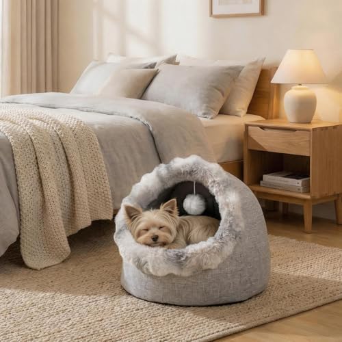 Avont Cat Bed Cave for Indoor Cats, Semi-Enclosed with Washable Cushion - Image 5