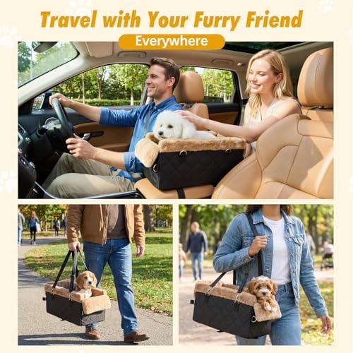 VavoPaw Center Console Dog Car Seat for Small Dogs&Cats Under 12 LBS - Image 7