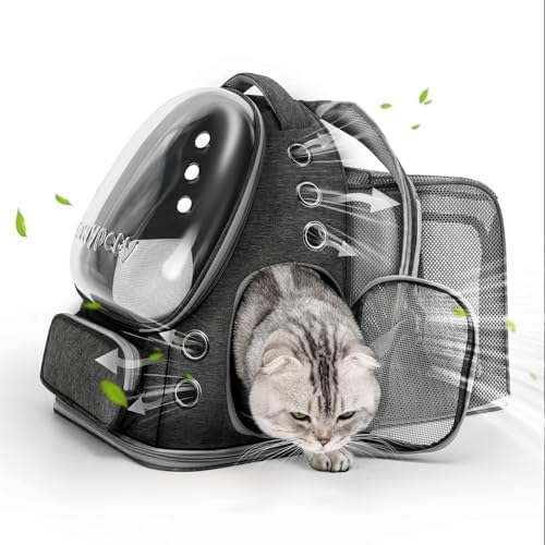 Cawypety Expandable Cat Backpack Large Space Cat Bubble Backpack Carrier by Cawypety