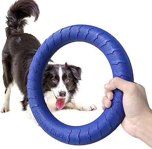 Blue Indestructible Dog Toys for Aggressive Chewers Flying Discs for Medium/Large Breeds Dog Training Ring, - Image 6