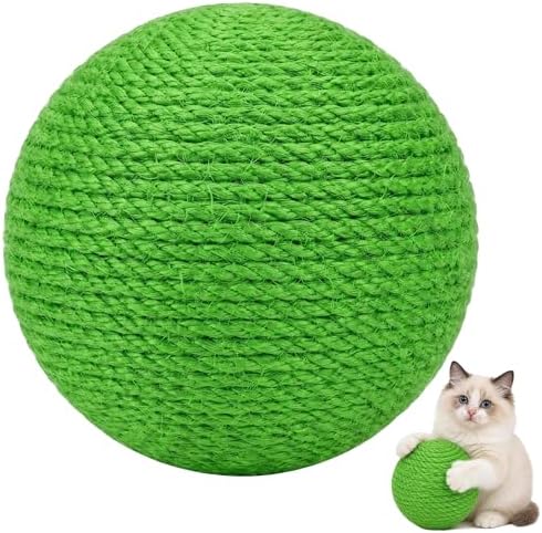 4-Inch Sisal Cat Toy Balls, Cat Toys for Indoor Cats, With Crinkle Sound by DMZBJ