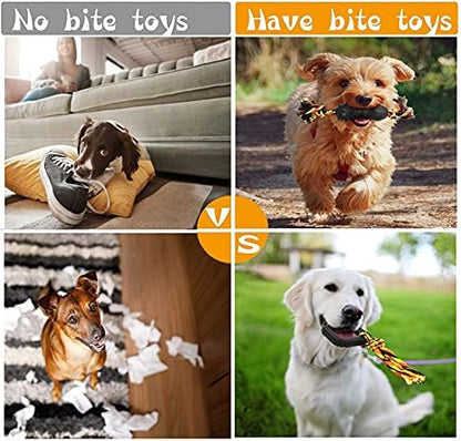 Yipetor Durable Dog Chew Toys 6 Pack, Cotton Rope Rubber Dog Toys - Image 6
