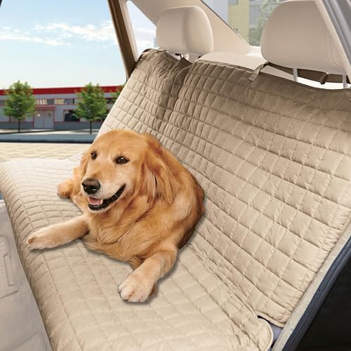 Elegant Comfort Premium Pet Car Seat Cover for Back Seat, Luxury Microfiber Car Seat Protector, Heavy Duty and Durable, Non-Slip and Waterproof Car Seat Cover for Trucks, Cars, and SUVs, Cream by ELEGANTCOMFORT