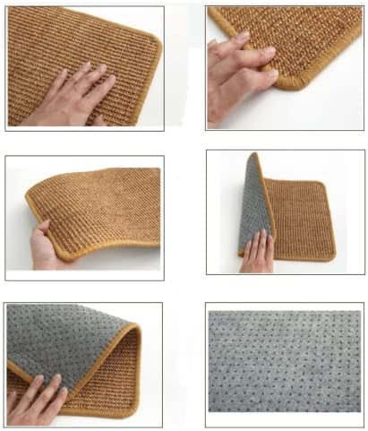 SHENGOCASE 4-Pack 12" x 12" Sisal Cat Scratching Mat Pad with Hook & Loop Tapes for Wall Couch, Window Perch, Cat Wall Furniture Shelves - Image 3